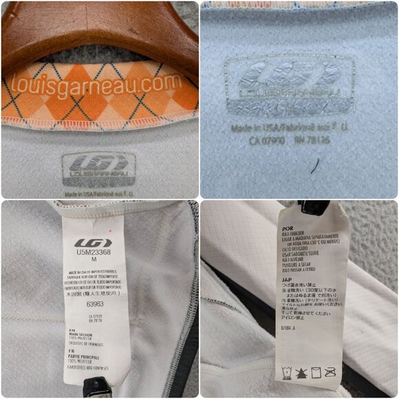 Louis Garneau Cycling Shirt Mens Orange Multi Full Zip Mock Neck Pockets Size M - Picture 5 of 10